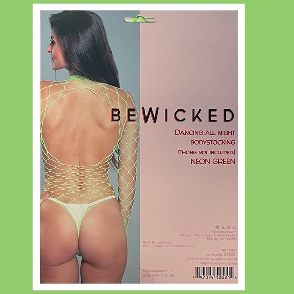 Dancing All Night Neon Wide Fishnet Bodysuit NWT - Picture 10 of 10